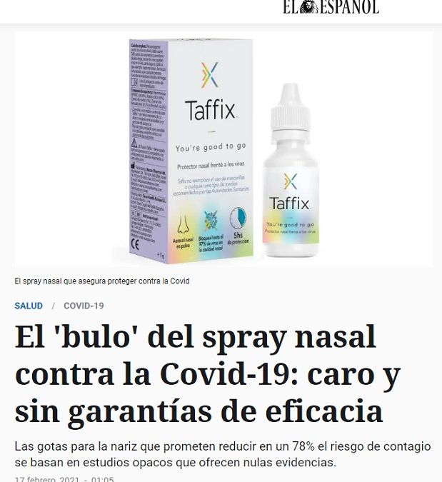 Taffix: Periódico español advierte sobre “bulo” del spray nasal