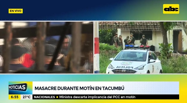 Agentes de la FOPE resguardan el perímetro de Tacumbú