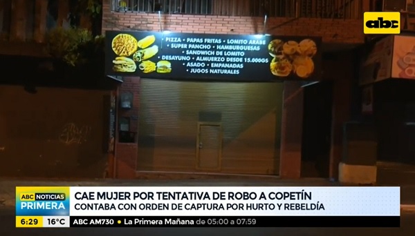Detienen a mujer por tentativa de robo en Asunción