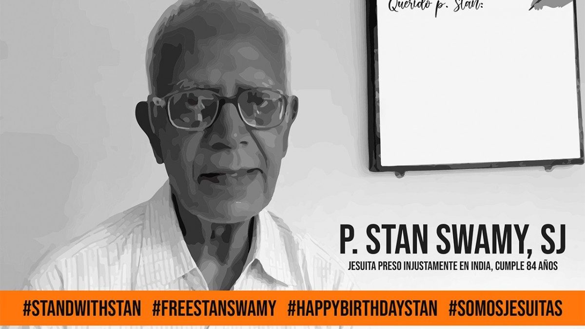 Un selfie por la libertad de P.  Stan Swamy S.J. en el día de su 84 cumpleaños