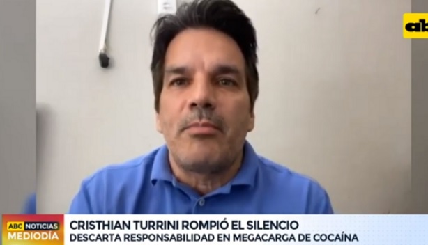 Turrini niega participación en cargamento de cocaína