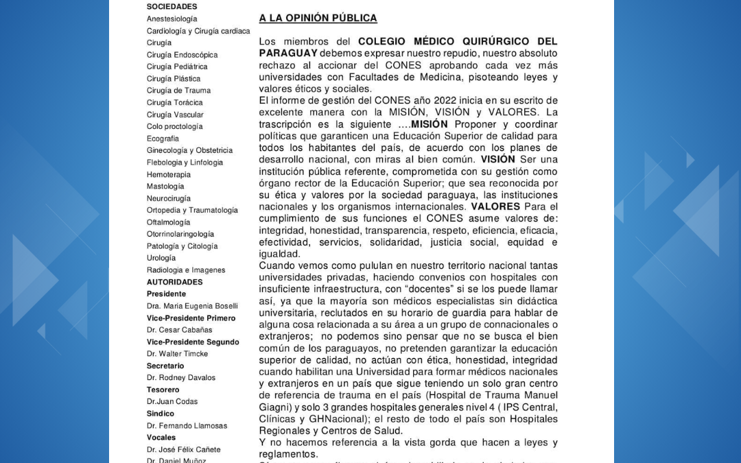 Repudian aprobación de facultades de medicina “pisoteando” leyes