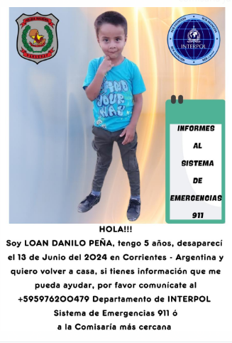 12 días de la desaparición del niño argentino