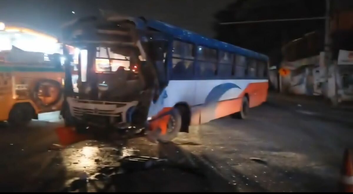 Transganado choca contra bus sobre Acceso Sur